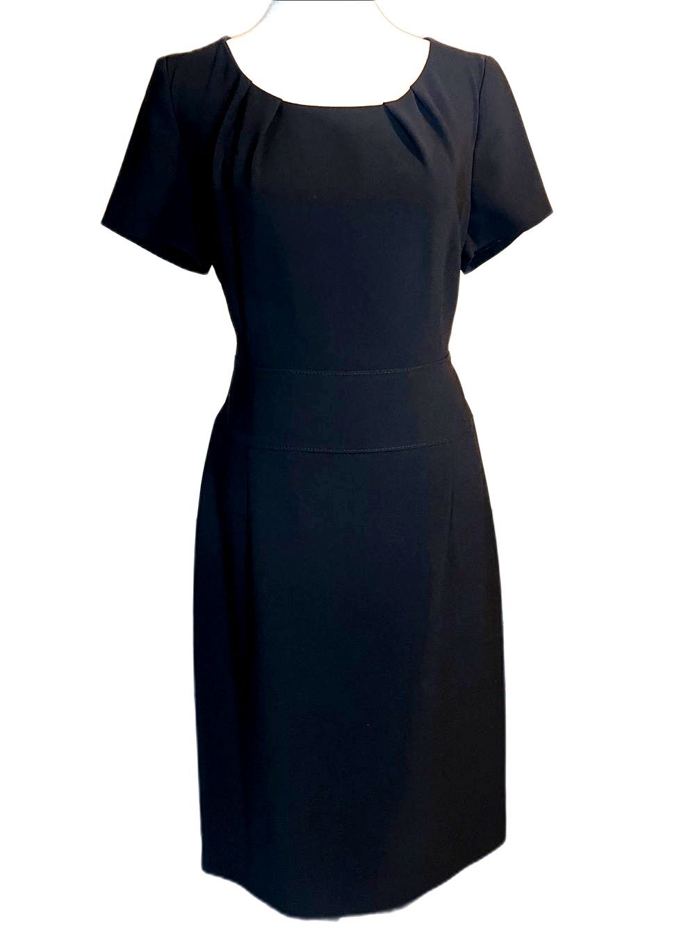 Classic Black Short-Sleeve Sheath Dress Size 10